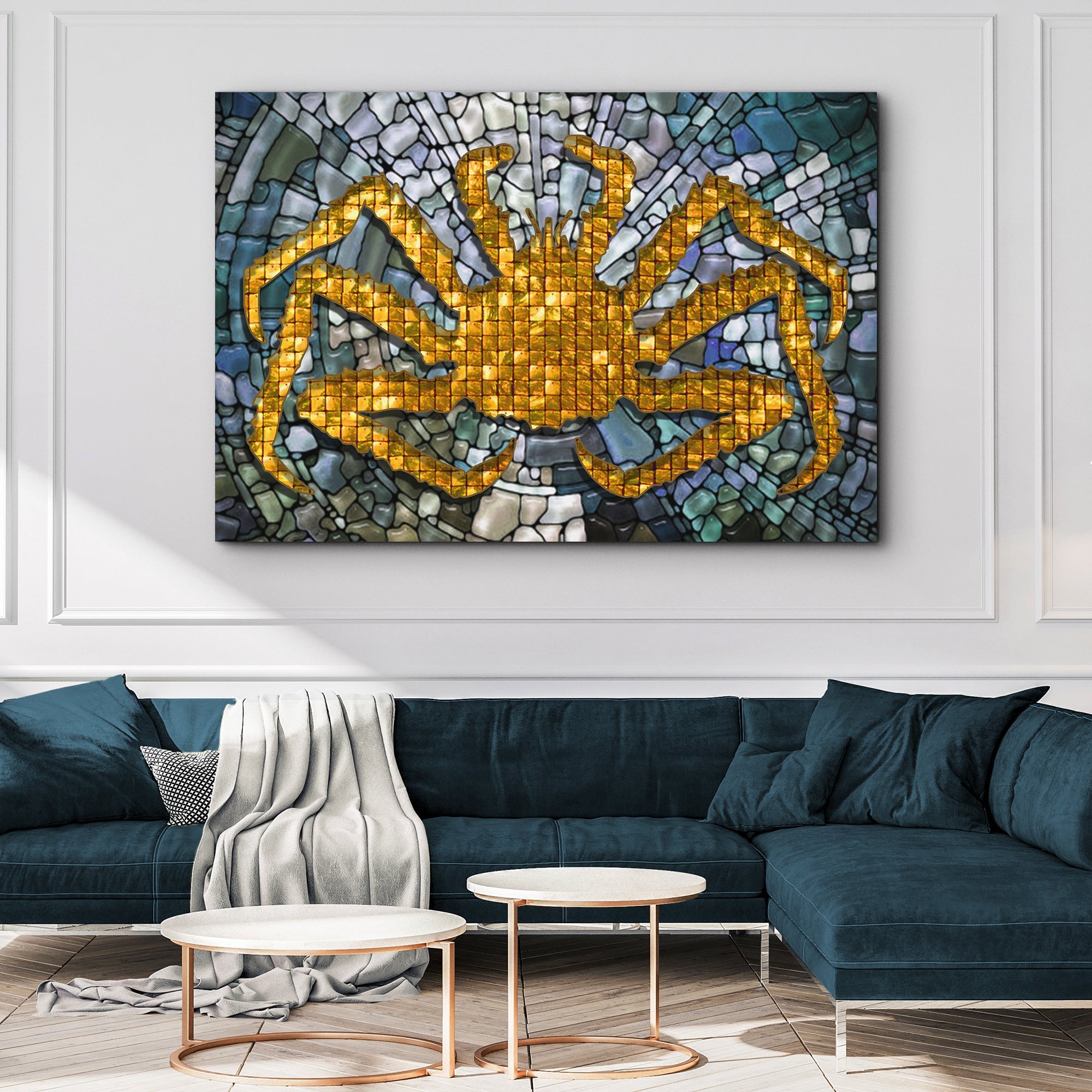 King Crab Mosaic Décor Canvas Wall Art
